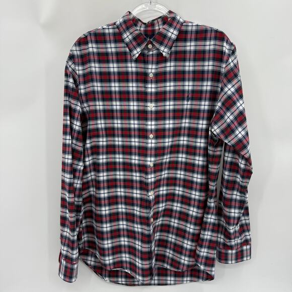 RALPH LAUREN Mens Cotton Button Down Plaid Shirt Size L Long Sleeve Relaxed - Picture 1 of 9